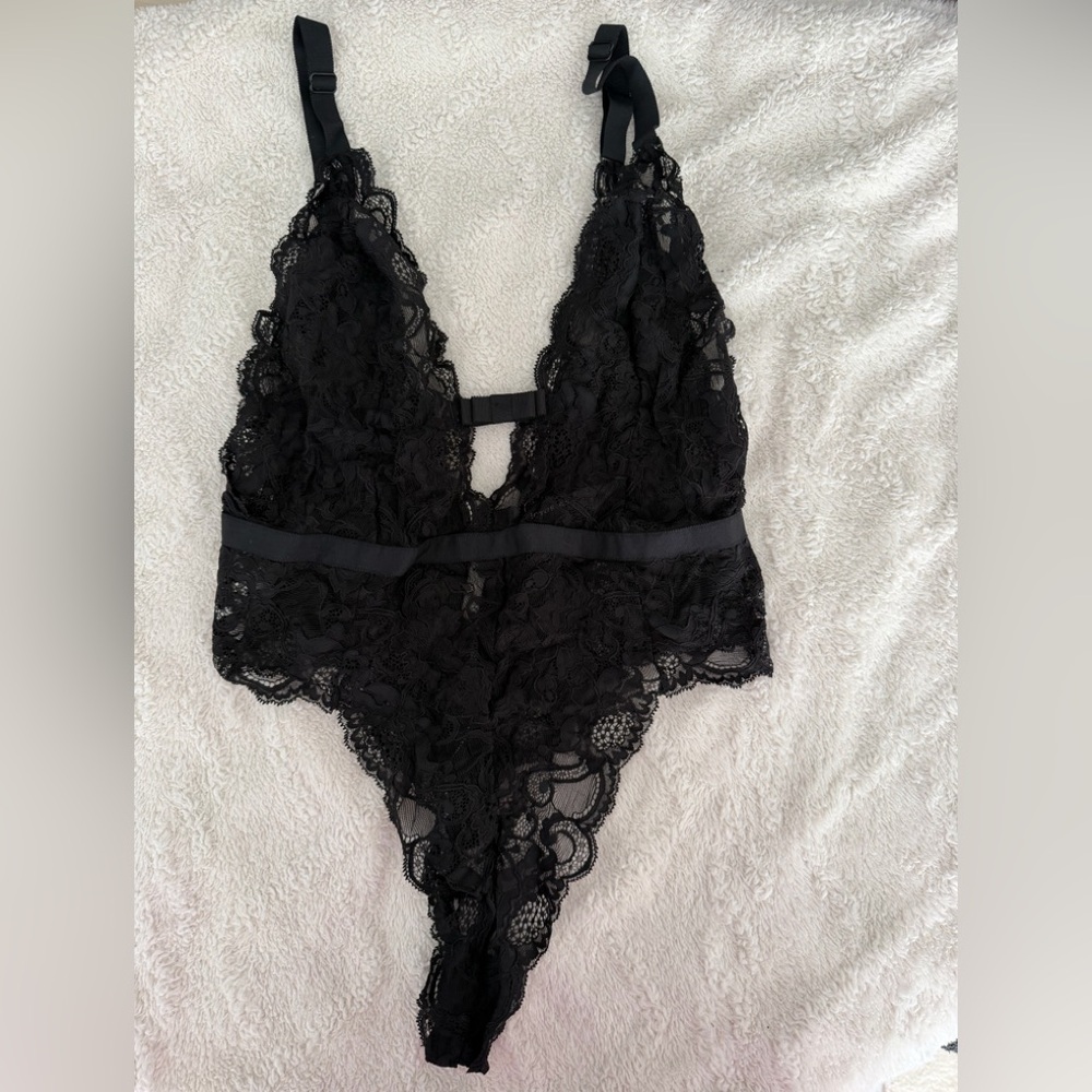 Victoria's Secret Black Lace One Piece Lingerie